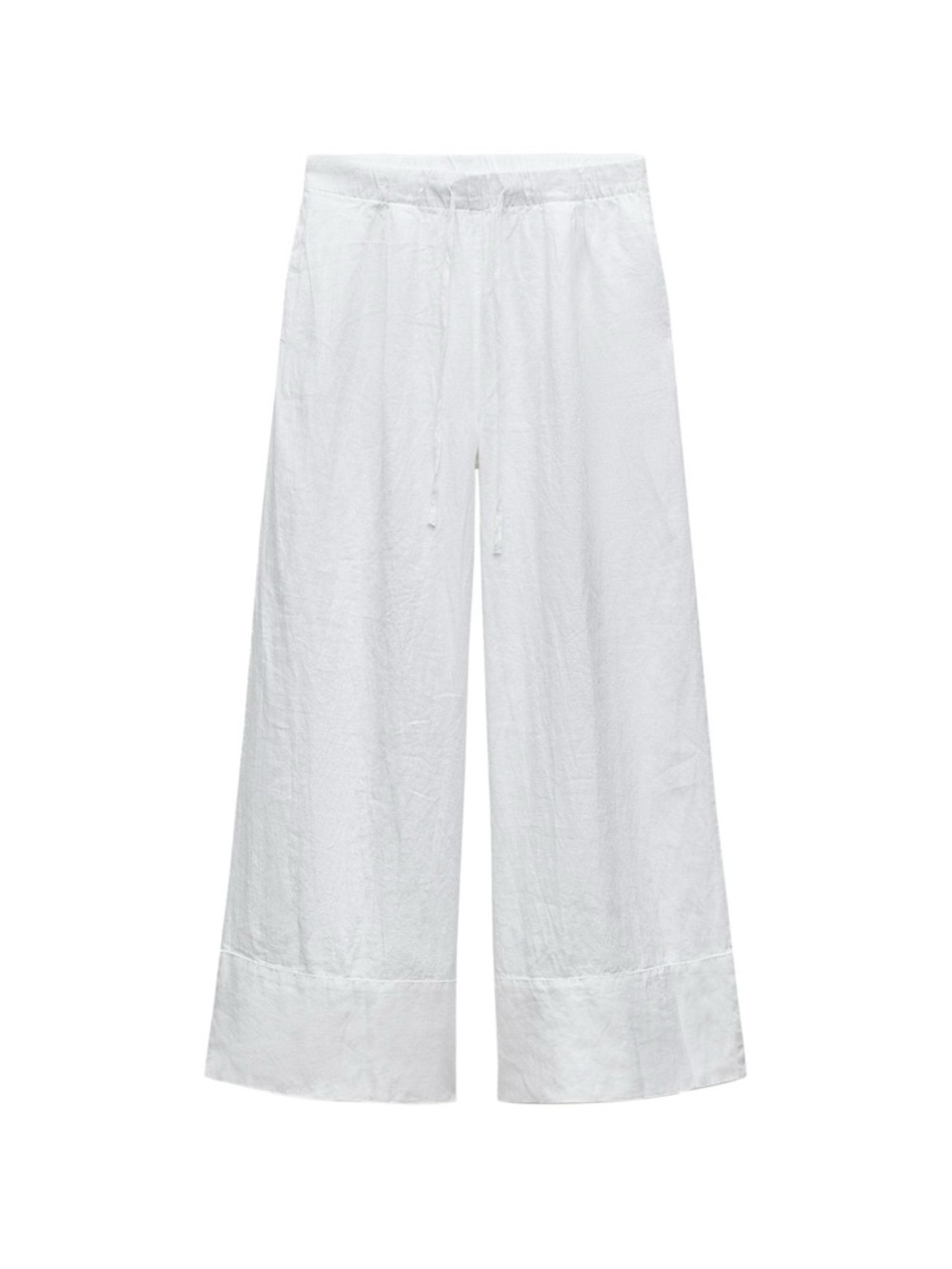 NWT Zara white 100% linen palazzo pants